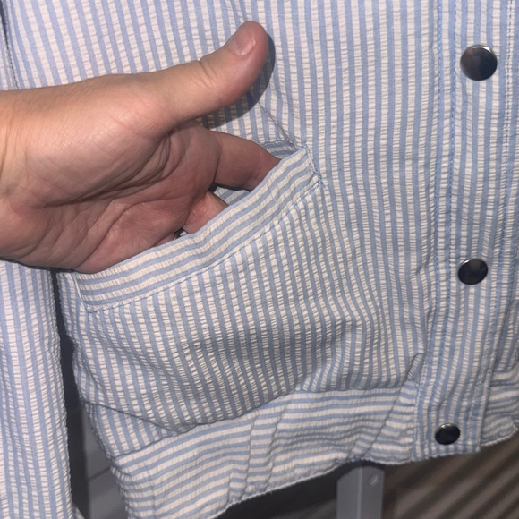 Vintage IZZI Jacket Blue PIN STRIP Women's Size MEDIUM - Picture 8 of 9